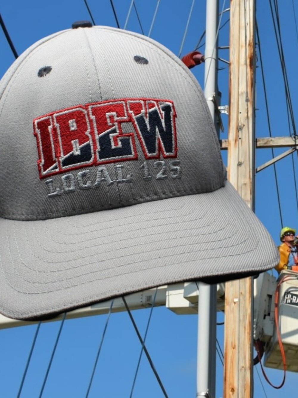 IBEW LU 125 Electrical Union Lineman hat Cap USA Portland, Oregon Fitted L / XL